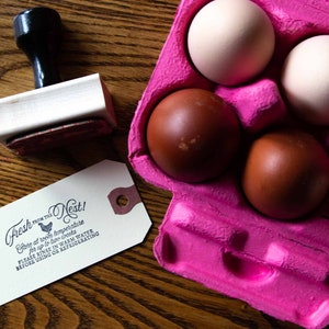 Fresh from the Nest - Egg Carton Stamp - 2"x1" - Instructions for Unwashed Eggs