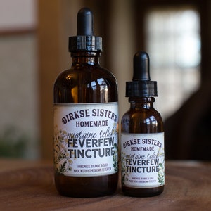 Customized Label Feverfew Extract, Feverfew Tincture, Label All Text is Customizable image 1