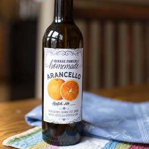 Customized Label - Arancello, Orange Liqueur, Homemade Grand Marnier, Homemade Triple Sec - Label for Your Homemade Liqueurs