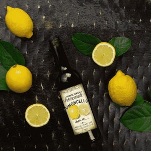 Limoncello Labels - Customized Label for Lemon Liqueur, Lemonade - Vintage Background