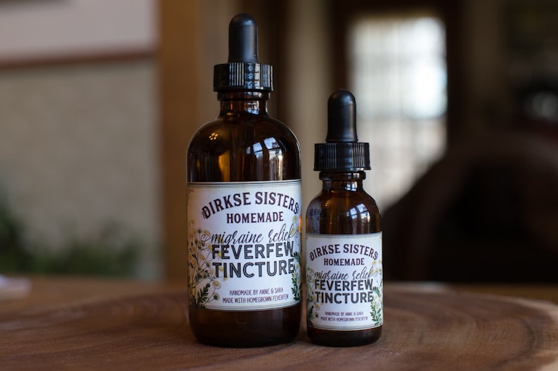 Customized Label Feverfew Extract, Feverfew Tincture, Label All Text is Customizable image 1