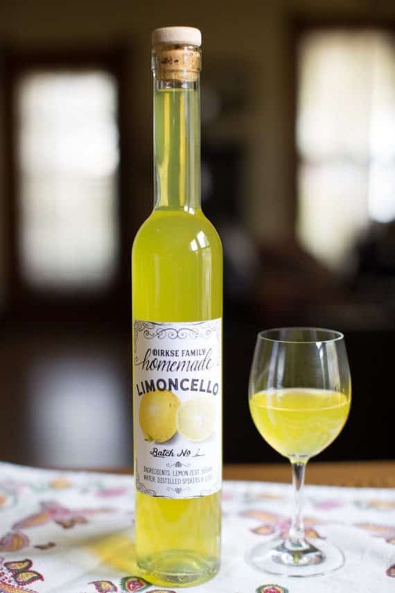 Customized Label Limoncello, Lemon Liqueur Label for Your Homemade Liqueurs image 1