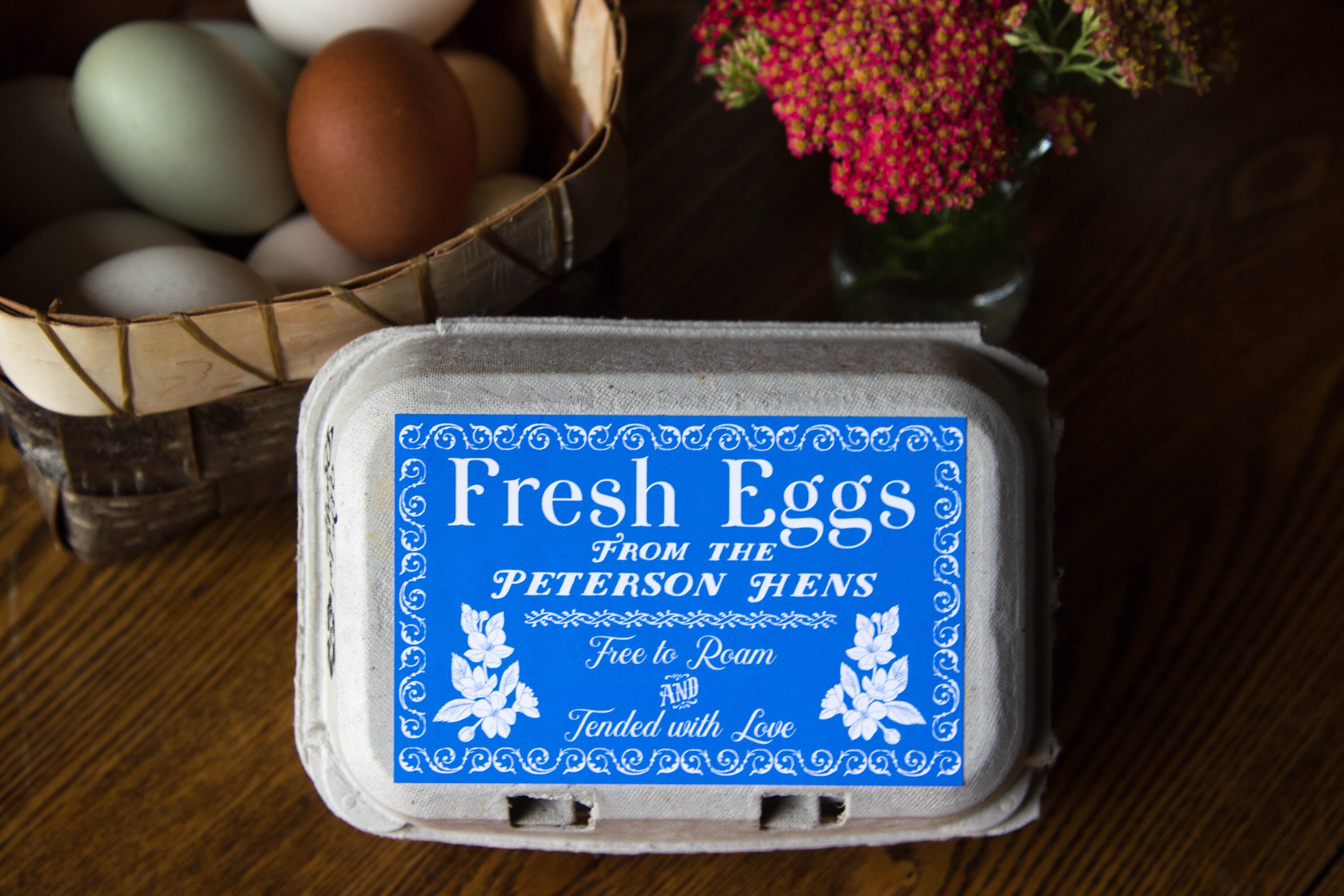 Custom Egg Carton Labels Antique Floral Design Multiple Etsy