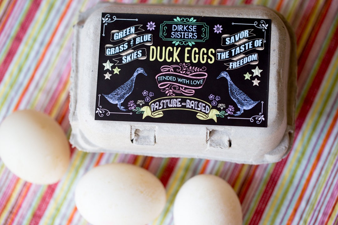 Custom Duck Egg Carton Labels - Chalkboard Style - Pasture Raised ...