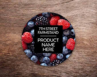 Customizable Mixed Berry Labels - Premium Printed Labels - Canning Labels for Mixed Berry Jam  - Fits Regular & Wide Mouth Mason Jars