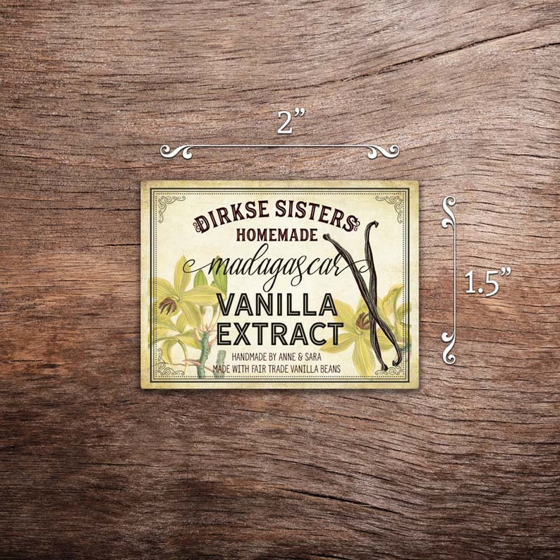 Customized Homemade Vanilla Extract Label All Text is Customizable image 2