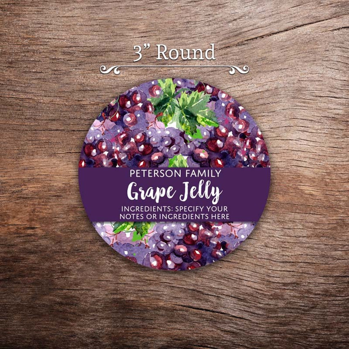 Customized Label Grape Jelly Grape Juice Watercolor Style | Etsy