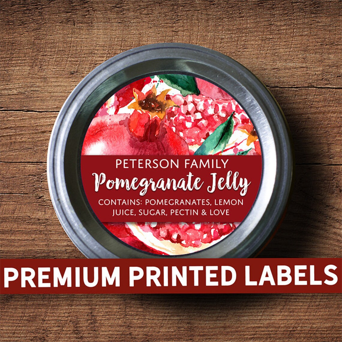 Customized Pomegranate Canning Label Pomegranate Jelly | Etsy