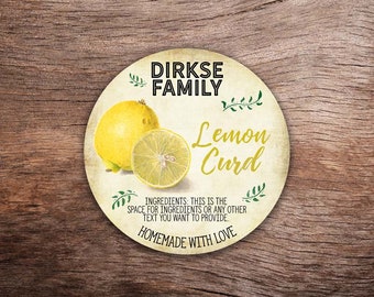 Customizable Lemon Canning Labels