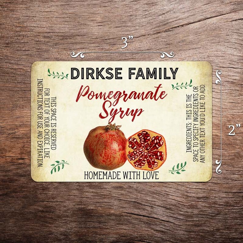 Customized Label Pomegranate Jam Jelly Preserves Canning - Etsy