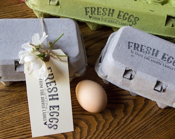 Customizable Egg Carton Stamp - Fresh Eggs - Fits all Carton Sizes