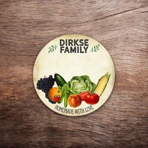 Personalized Write-In Labels - Vintage Fruits & Vegetables - All Text is Customizable