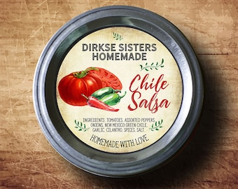 Salsa Canning Labels - Vintage Paper Background - All text is customizable - Weatherproof Stickers