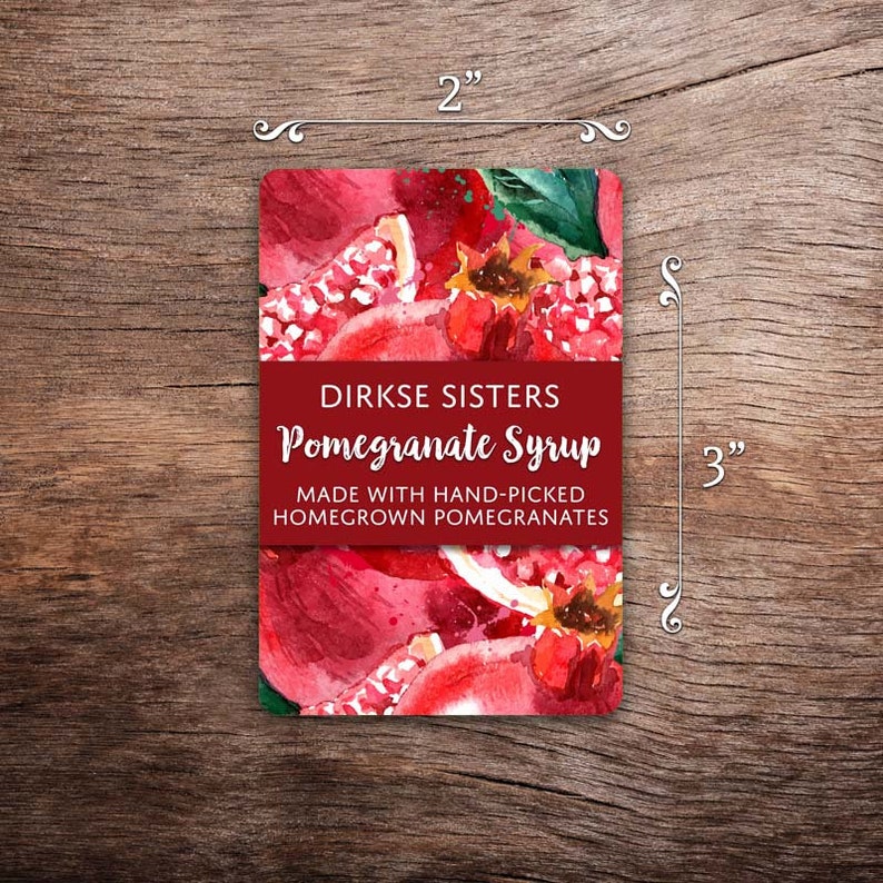 Customized Pomegranate Canning Label Pomegranate Jelly - Etsy