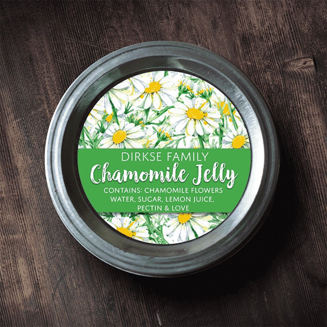 Custom Printed Labels Chamomile Jelly and Tea Watercolor Etsy