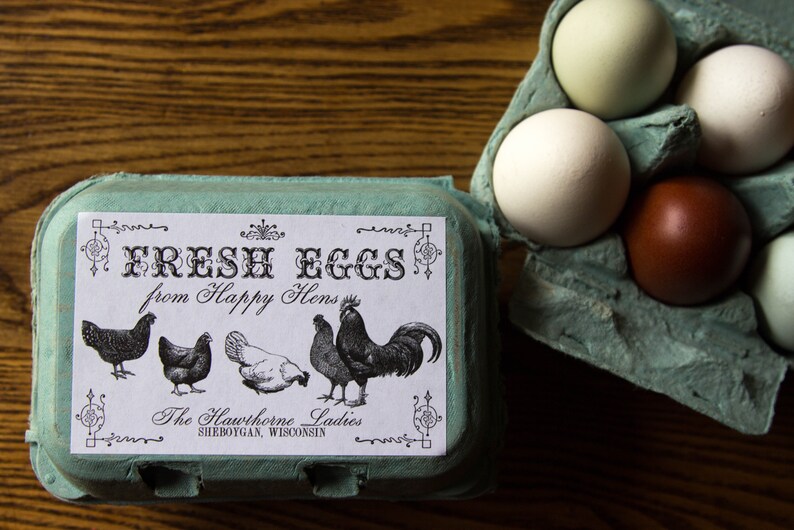 Custom Egg Carton Labels All text is customizable Black Etsy Italia