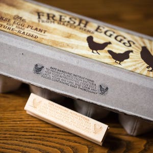 Sunrise FDA Stamp - Required FDA Warning for Eggs - Chicken at Sunrise