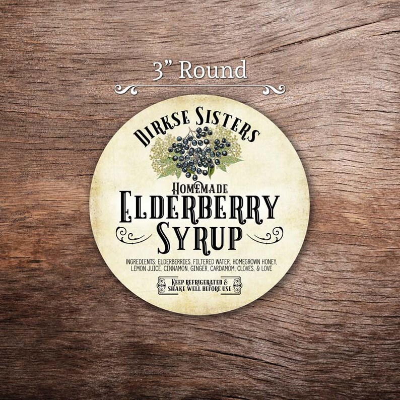 Custom Elderberry and Elderflower Label Syrup Wine or - Etsy
