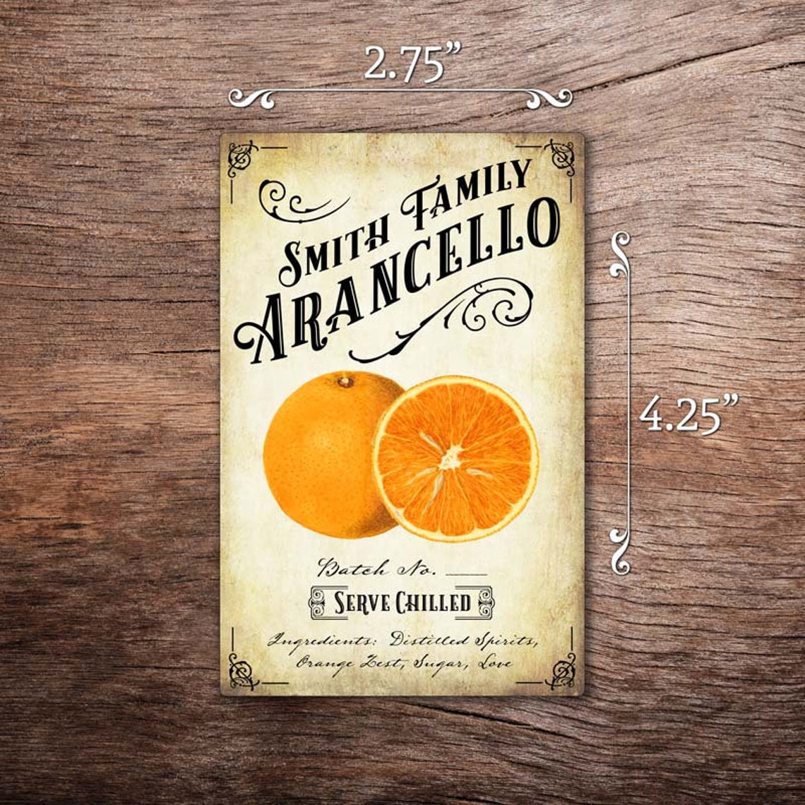 Customized Label Arancello Orange Liqueur Label for Your - Etsy