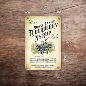 Custom Elderberry and Elderflower Label Premium Printed Labels with Customizable Text Vertical 3 x 2 inches