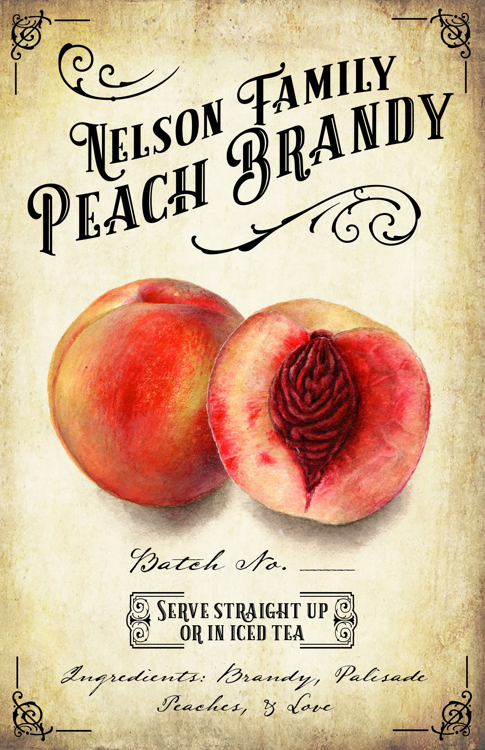 Customized Label Peach Schnapps Peach Liqueur Peach Etsy Norway