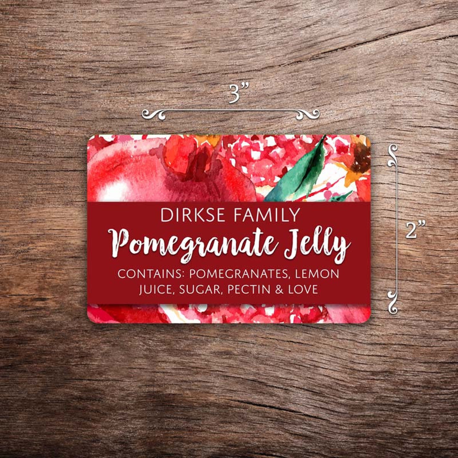Printable Labels Pomegranate Jelly