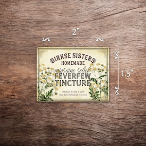 Customized Label Feverfew Extract, Feverfew Tincture, Label All Text is Customizable Horizontal 2 x 1.5 inches