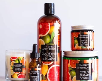 Customizable Citrus Labels - Premium Printed Labels for Citrus Marmalade and Liqueurs, Citrus Cleansers, Candles and Body Care Products