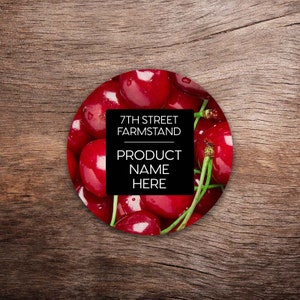 Customizable Cherry Labels - Premium Printed Labels for Cherry Jam and Jelly, Preserved and Pie Cherries, Cherry Brandy, Body Care & Candles