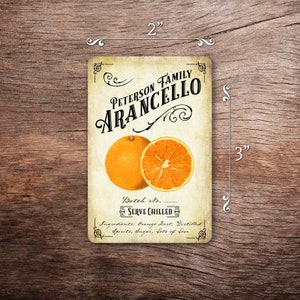 Customized Label Arancello, Orange Liqueur Label for Your Homemade Liqueurs Vintage Style Vertical 3 x 2 inches