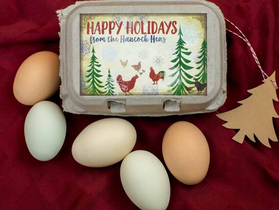 Custom Egg Carton Labels Merry Christmas Holiday Label - Etsy