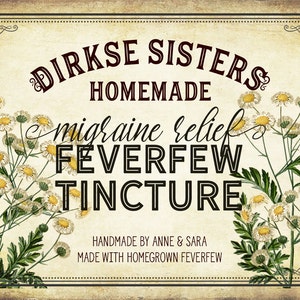 Customized Label Feverfew Extract, Feverfew Tincture, Label All Text is Customizable Horizontal 4.25 x 2.75 inches