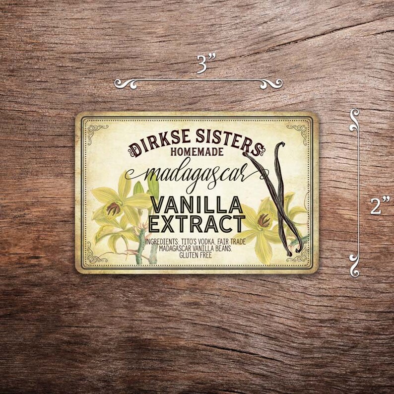 Customized Homemade Vanilla Extract Label All Text is Customizable image 3