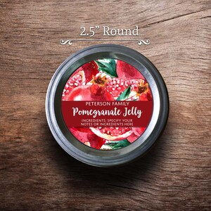 Customized Pomegranate Canning Label - Pomegranate Jelly - Watercolor Style Canning Jar Label ...