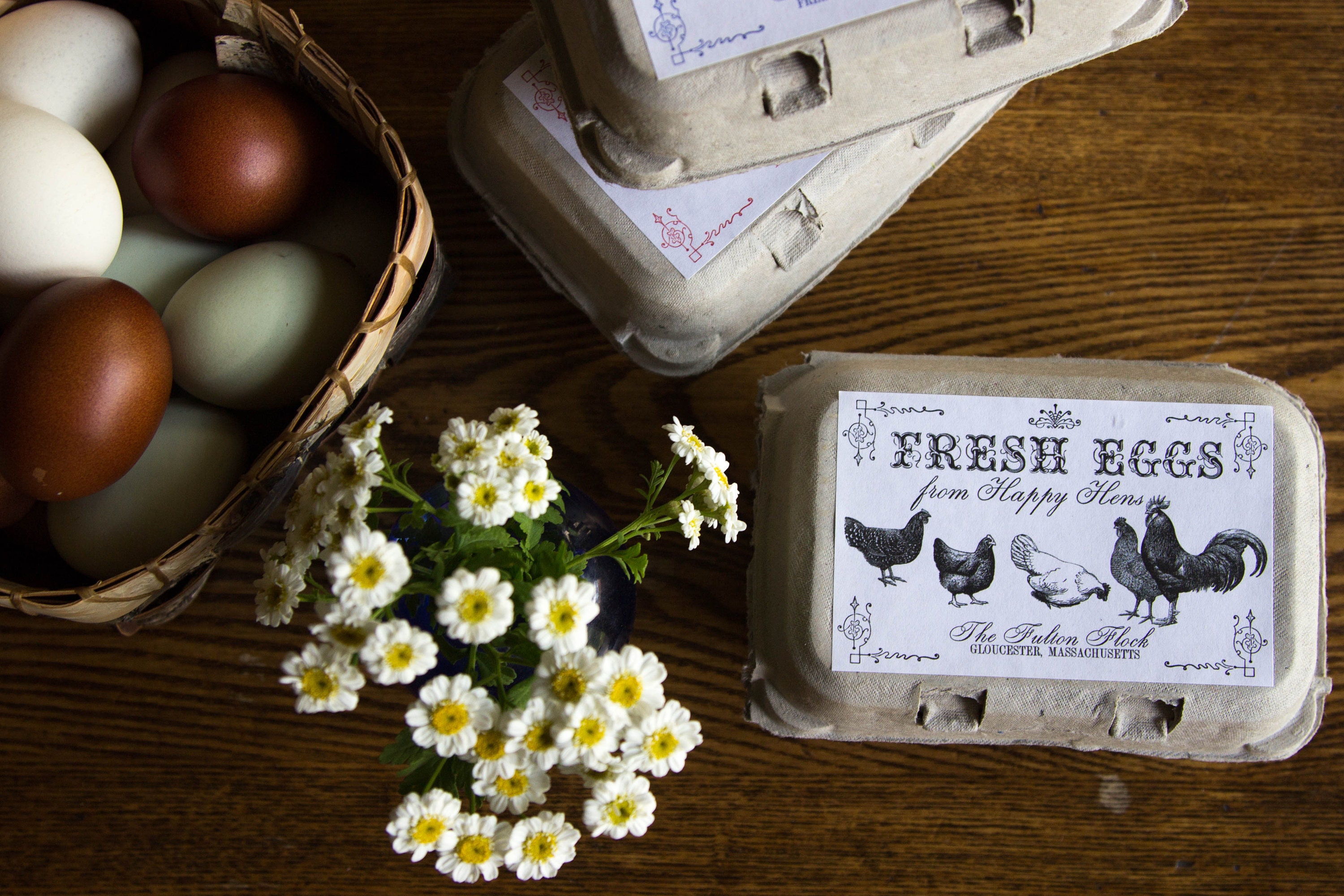 Custom Egg Carton Labels All Text is Customizable Black ...