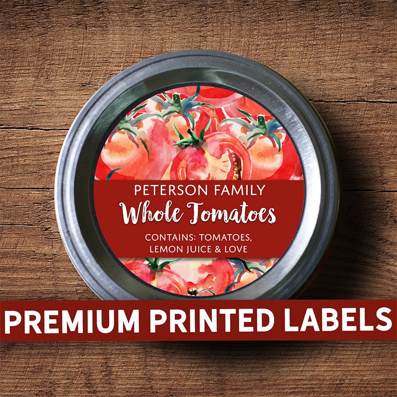 Customized Tomato Canning Label Custom Tomato Sauce Labels | Etsy