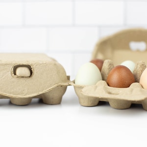 Natural Half Dozen Egg Cartons - Pack of 6, 10, or 30 - Blank 3x3 Top