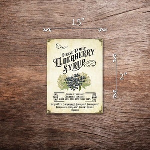 Custom Elderberry and Elderflower Label Premium Printed Labels with Customizable Text Vertical 2 x 1.5 inches