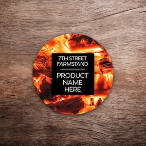 Customizable Fire Labels - Premium Printed Labels - Barbecue Sauce, Salsa, Hot Sauce - Fire with Hot Coals