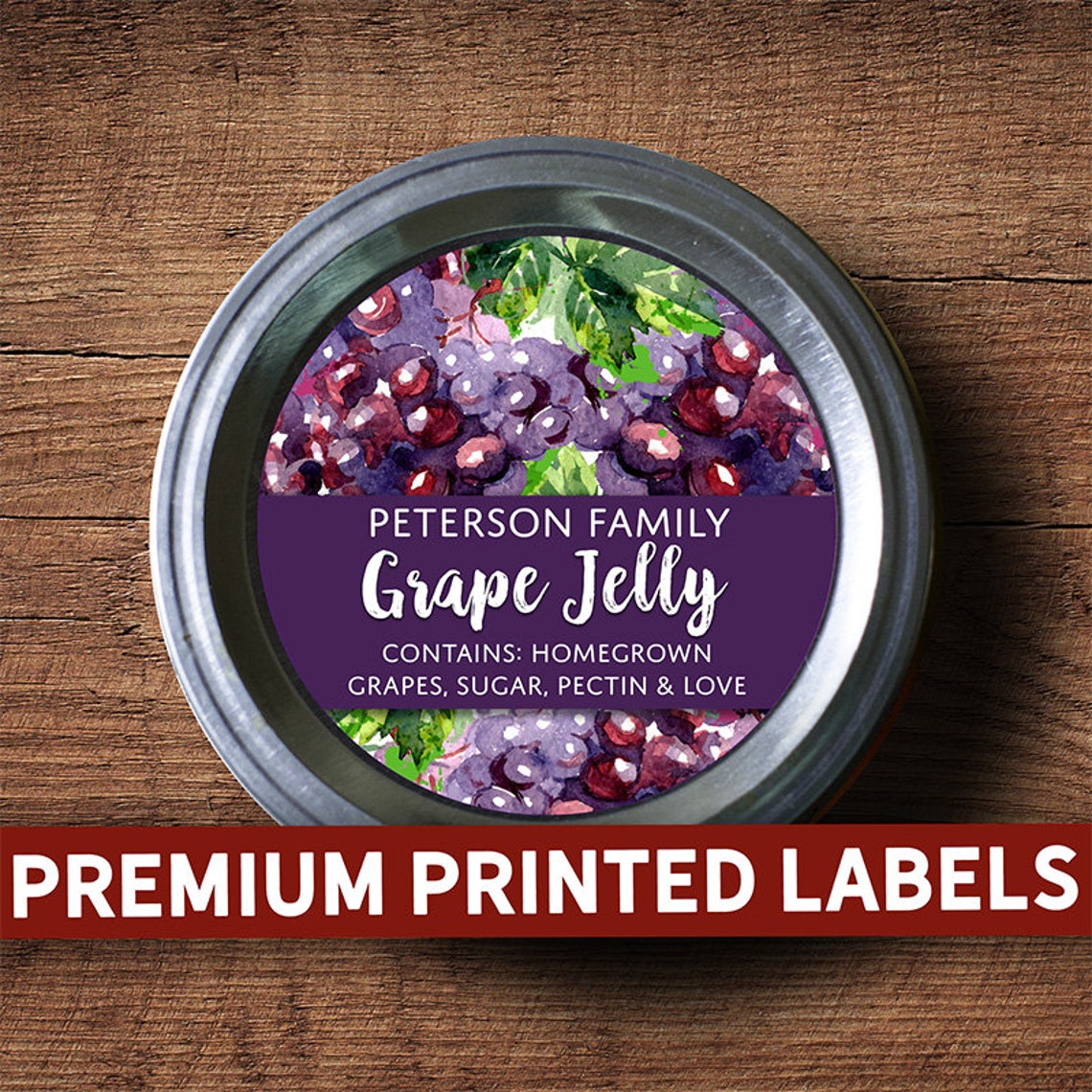 Customized Label Grape Jelly Grape Juice Watercolor Style Etsy