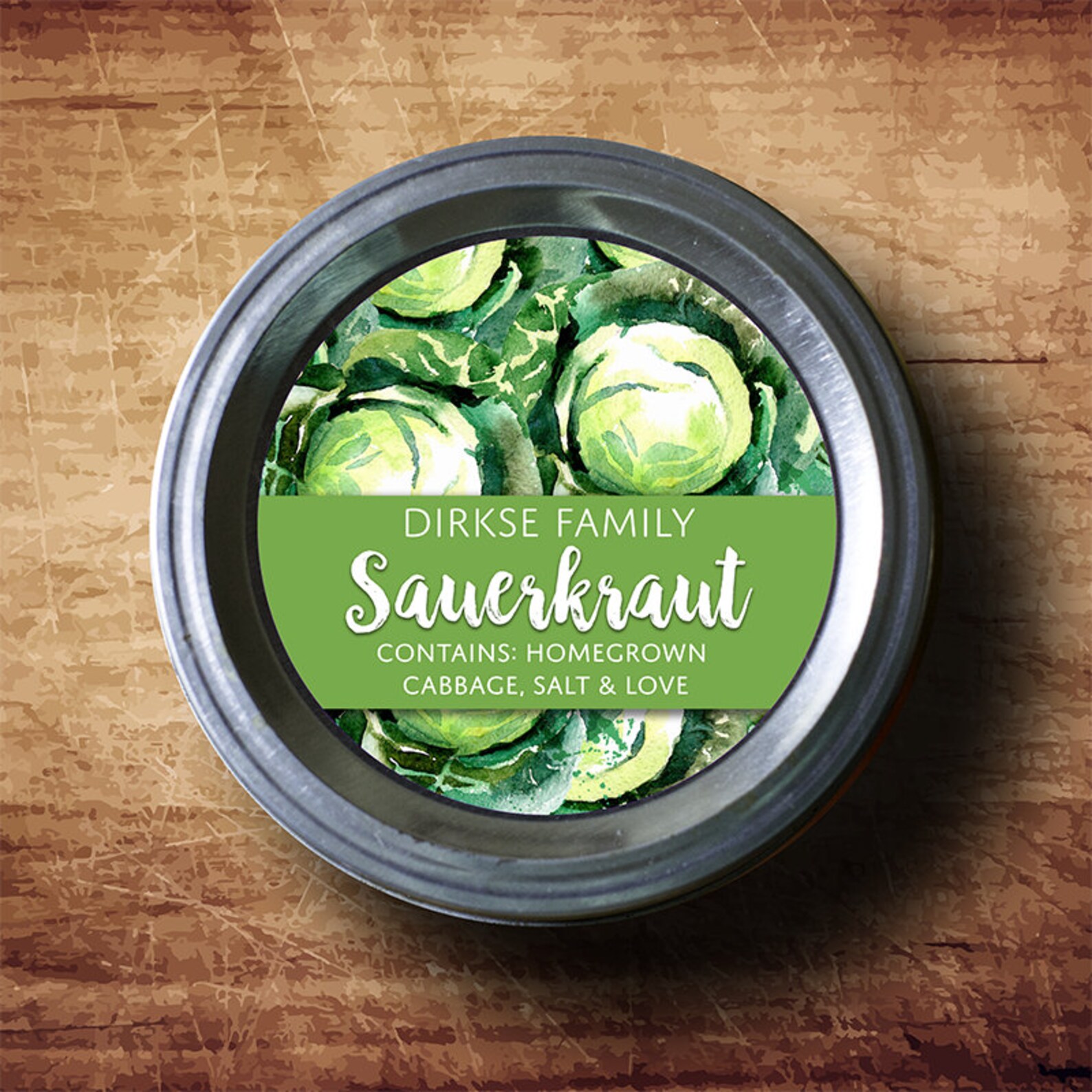Customized Sauerkraut Canning Label Custom Sauerkraut Label Etsy