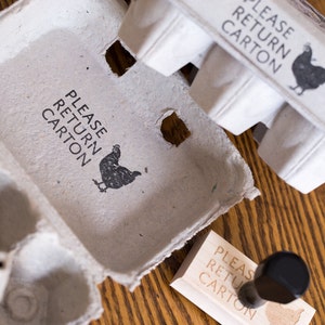 Please Return Carton Stamp - Chicken Egg Carton Stamp - Customizable