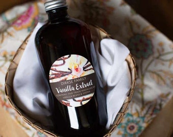 Customizable Vanilla Extract Labels - Watercolor