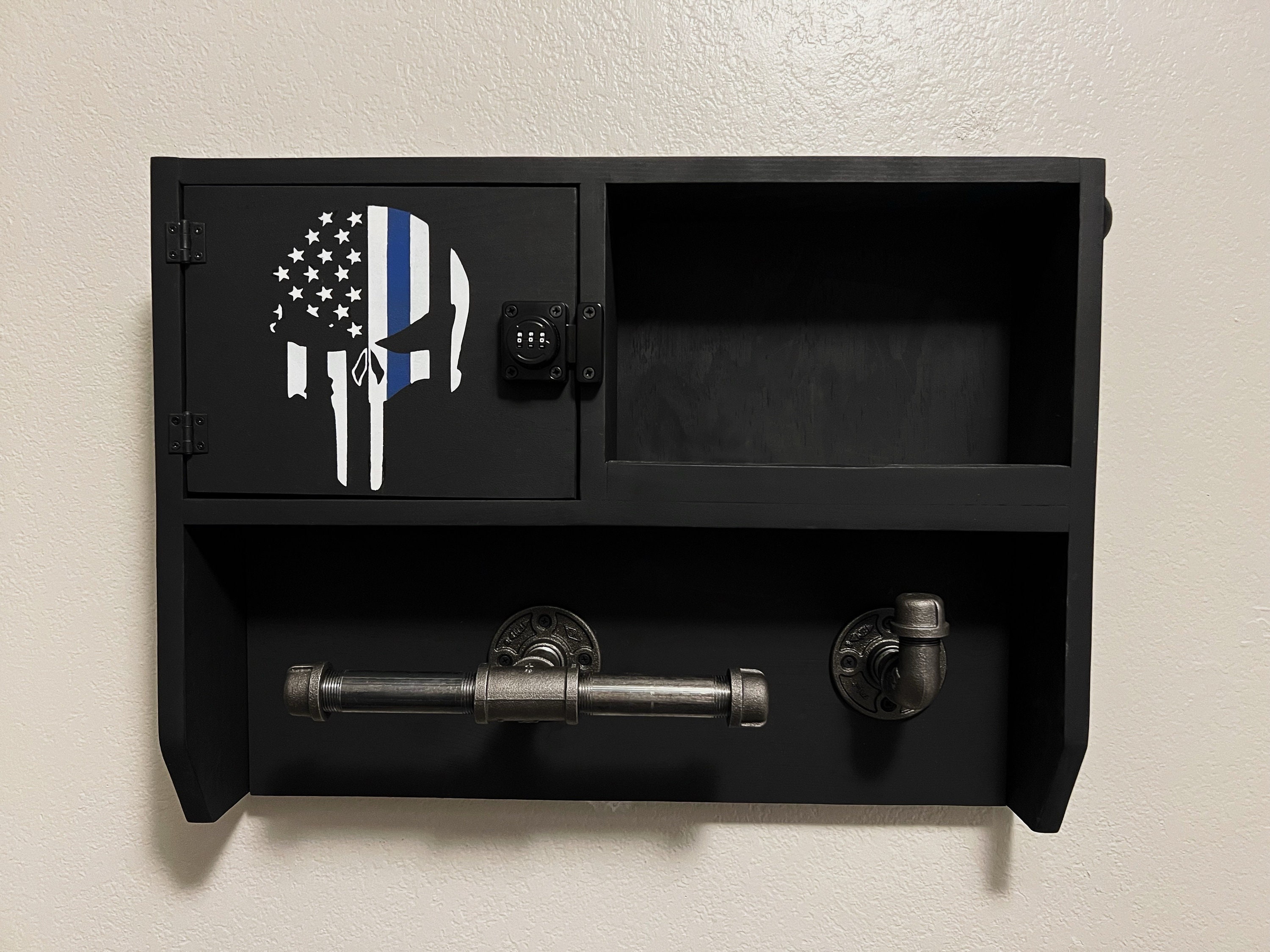 Secret Storage Shelf, Hidden Gun Storage With Personalized Key, 47 Rustic  Floating Concealment Shelf for AR15, Hidden Compartment Furniture 