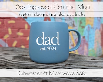 Custom Mug, Engraved, Your Design Here, Personalized, Ceramic, Large Light Blue Mug, Logo, 16oz