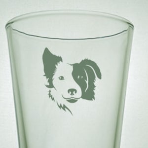 Border Collie Glass - Dog Cup - Engraved Glassware - Customized - Personalized - Canine Lover - Gift Ideas - Gifts For Her - Herding Dog