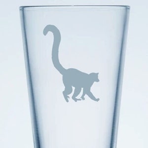 Lemur - Engraved Glassware - Pint - Pilsner - Customized - Personalized - Your Name