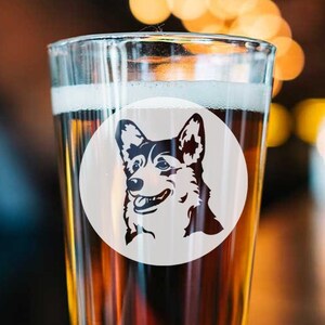 Corgi - Dog - Engraved Glassware - Pint - Pilsner - Customized - Personalized - Your Name