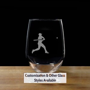 Baseball Glass, Engraved Pint, Etched, Whiskey, Wine, Personalized, Customized