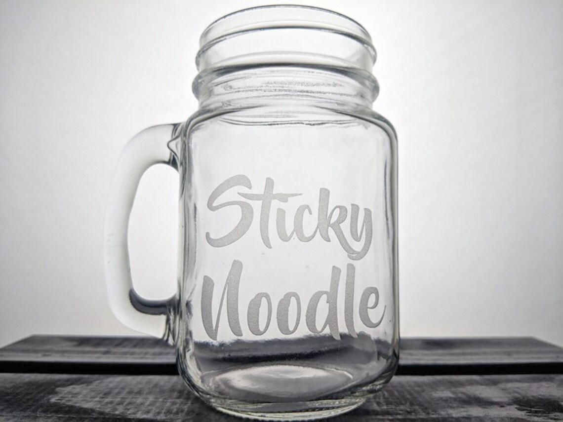 Custom Mason Jar Handle Designed Glassware Wedding Gifts Etsy